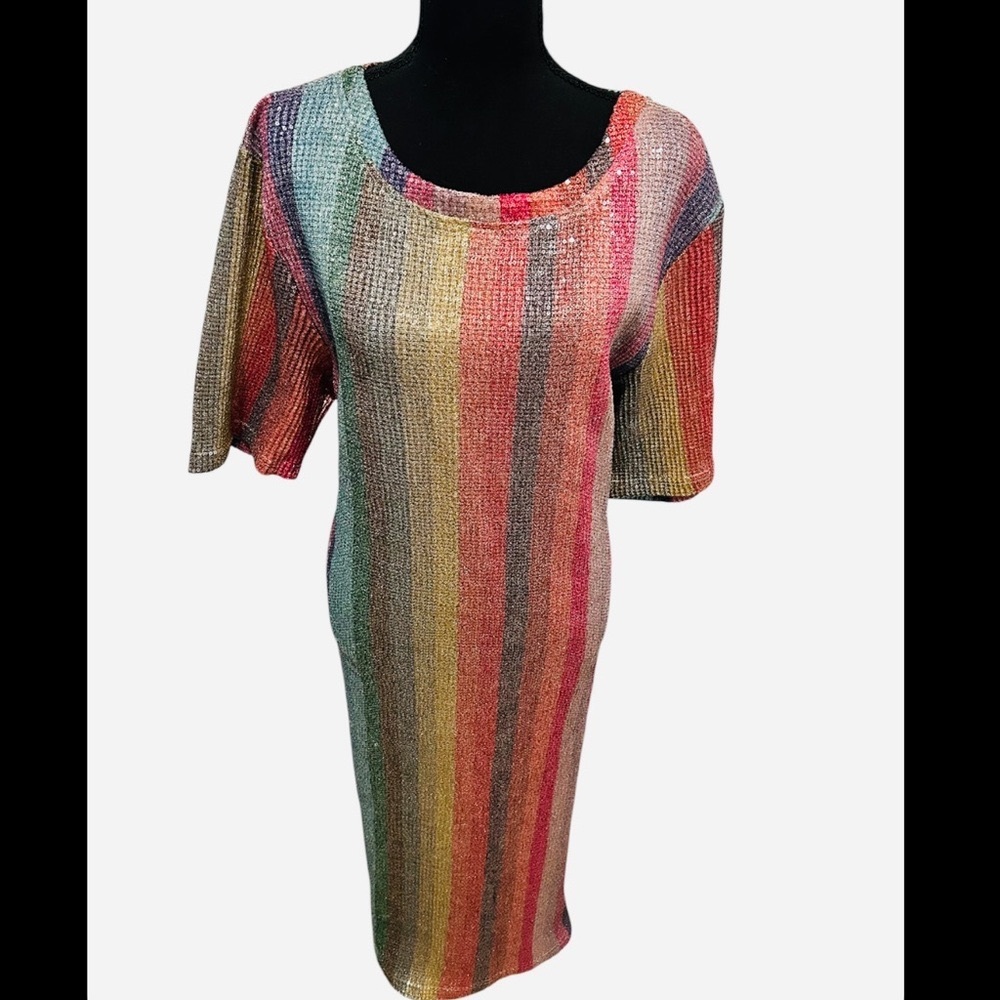 Zara Multicolor Striped Midi Dress